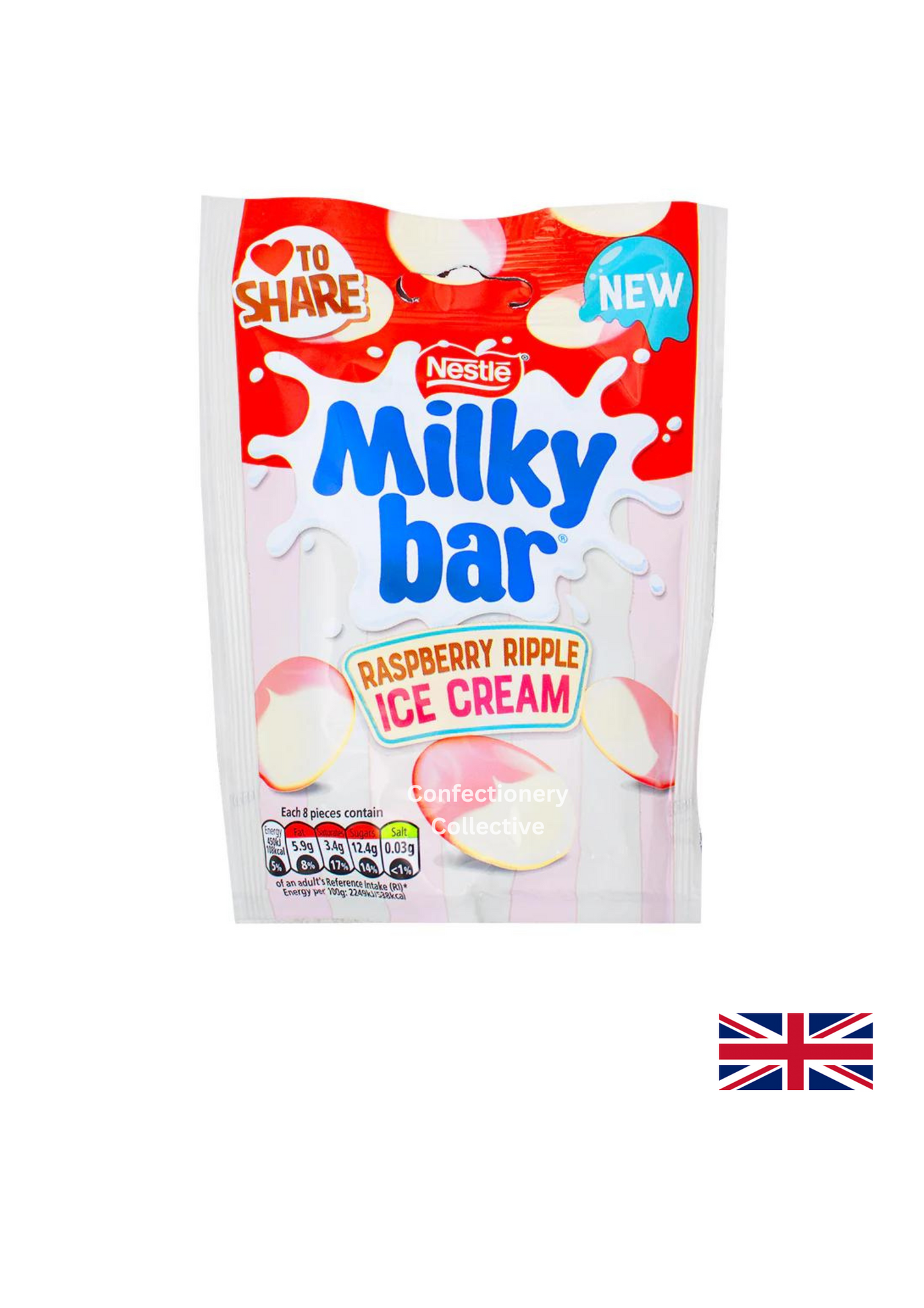 Milkybar Raspberry Ripple Ice Cream Buttons 86g