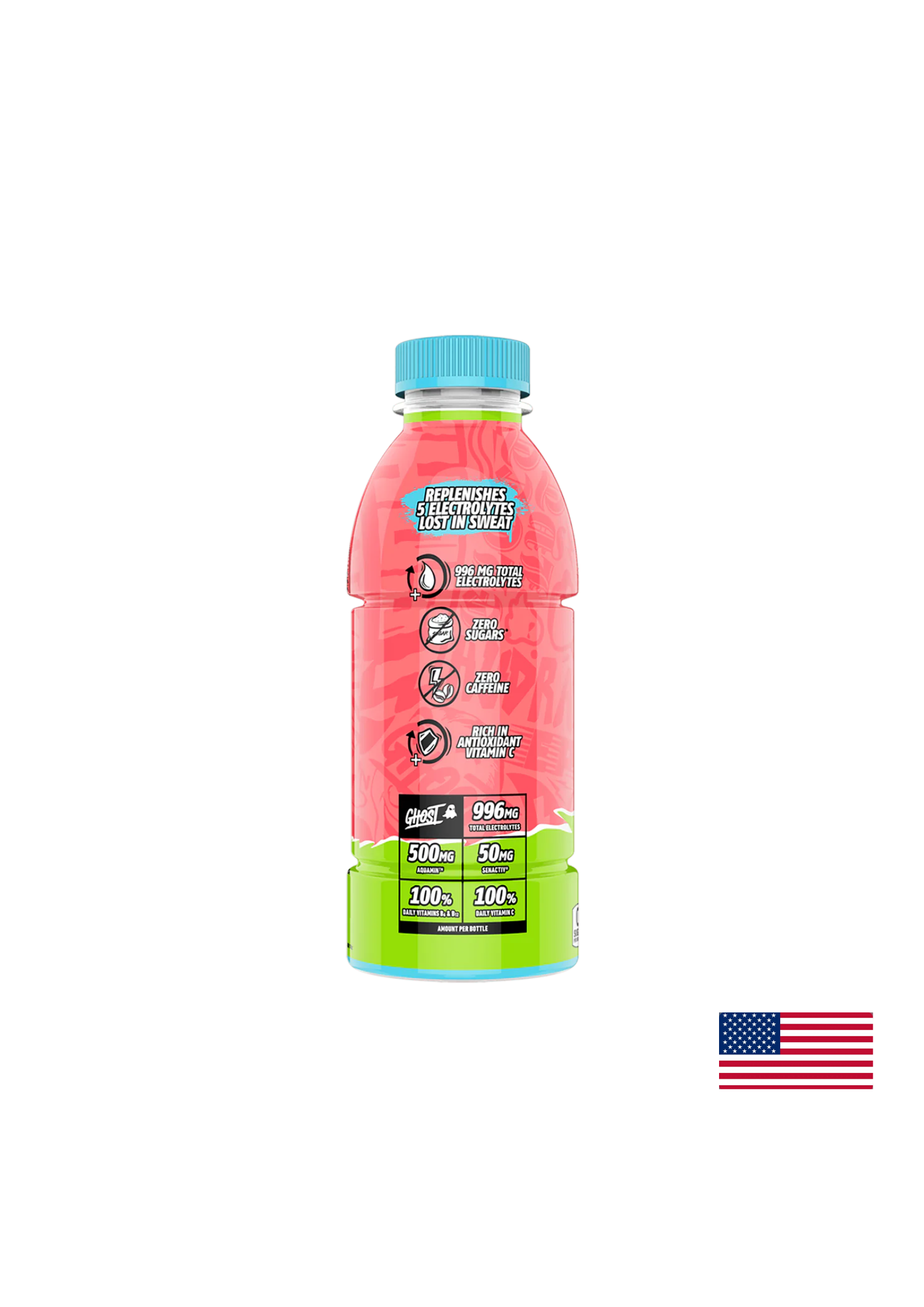 Ghost hydration kiwi & strawberry 500ml